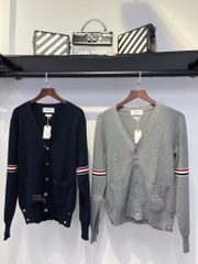 THOM BROWNE CARDIGAN - Áo khoác TB Milano Stitch Stripe Armband (Grey) [Mirror quality]