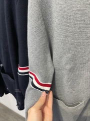 THOM BROWNE CARDIGAN - Áo khoác TB Milano Stitch Stripe Armband (Grey) [Mirror quality]