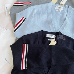 THOM BROWNE CARDIGAN - Áo khoác TB Milano Stitch Stripe Armband (Navy) [Mirror quality]