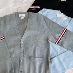 THOM BROWNE CARDIGAN - Áo khoác TB Milano Stitch Stripe Armband (Grey) [Mirror quality]