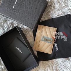 SAINT LAURENT CARD HOLDER - Ví đựng card YSL (Cream) [Mirror Quality]