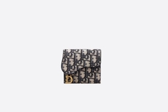 DIOR WALLET - Ví Dior Saddle Lotus Oblique Jacquard (Blue) [Mirror Quality]