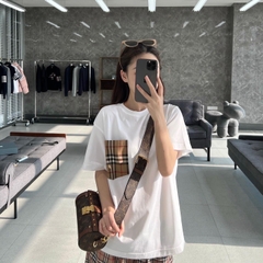 BURBERRY TEE - Áo BBR Pocket Check (White) [Mirror Quality]