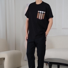BURBERRY TEE - Áo BBR Pocket Check (Black) [Mirror Quality]