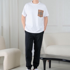 BURBERRY TEE - Áo BBR Pocket Check (White) [Mirror Quality]
