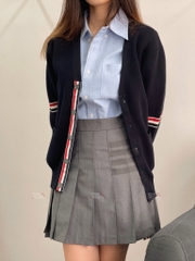THOM BROWNE CARDIGAN - Áo khoác TB Milano Stitch Stripe Armband (Navy) [Mirror quality]