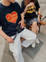 LOUIS VUITTON TEE - Áo LV Intarsia Jacquard Heart (Navy) [Mirror Quality]