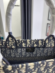 DIOR BAG - Túi Dior Small Oblique Embroidery Tote (Black) [Mirror Quality]