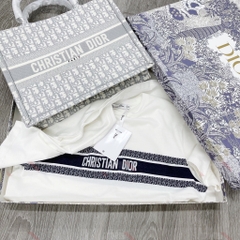 DIOR TEE - Áo Dior Blue Cotton Jersey (White) [Mirror Quality]