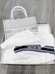 DIOR TEE - Áo Dior Blue Cotton Jersey (White) [Mirror Quality]