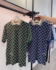 GUCCI POLO - Áo Có Cổ Gucci GG Stretch Cotton (Dark Blue) [Mirror Quality]