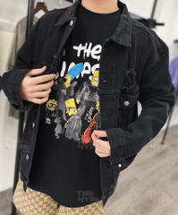 BALENCIAGA TEE - Áo Blcg Simpsons Print Cotton (Black) [Mirror Quality]
