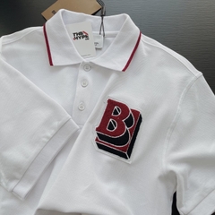 Áo Polo Burberry Letter Graphic Cotton Oversized (White) [Mirror Quality]