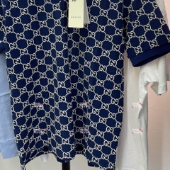 GUCCI POLO - Áo Có Cổ Gucci GG Stretch Cotton (Dark Blue) [Mirror Quality]