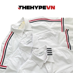THOM BROWNE SHIRT - Áo sơ mi Thom Brow.ne Elastic Seam White (Sọc Vai) [Mirror Quality]