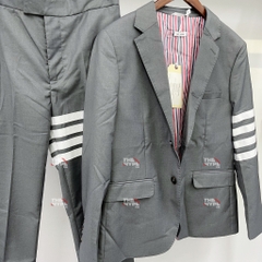 THOM BROWNE BLAZER - Áo BLAZER TB 4 Bar (Grey) [Mirror quality]