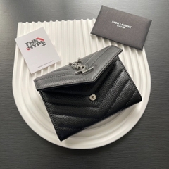 Ví Ngắn YSL Small ENVELOPE CHAIN EMBOSSED ( Black) [Mirror Quality]