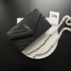 SAINT LAURENT CROSSBODY BAG - Túi YSL ENVELOPE CHAIN EMBOSSED ( Black) - [Mirror Quality]ví