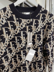 Áo Tay Dài Dior OBLIQUE Wool Jacquard (Navy) [Mirror Quality]