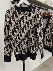 Áo Tay Dài Dior OBLIQUE Wool Jacquard (Navy) [Mirror Quality]