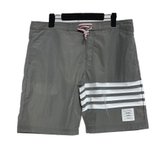 THOM BROWNE SHORTS - Quần Shorts TB Nylon 4 sọc (Grey) [Mirror quality]