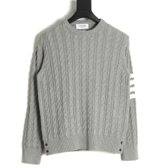 THOM BROWNE SWEATER - Áo TB 4-bar Cable Knit (Xám) [Mirror quality]