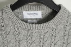 THOM BROWNE SWEATER - Áo TB 4-bar Cable Knit (Xám) [Mirror quality]