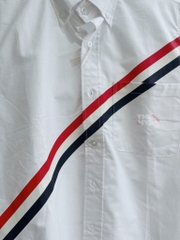 THOM BROWNE SHIRT - Áo sơ mi Thom Browne Printed Diagonal Strip Straight (White) [Mirror Quality]