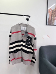 BURBERRY CARDIGAN - Áo Khoác BBR Icon Stripe Intarsia Wool (Brown) [Mirror Quality]