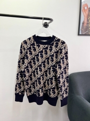 Áo Tay Dài Dior OBLIQUE Wool Jacquard (Navy) [Mirror Quality]
