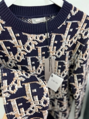 Áo Tay Dài Dior OBLIQUE Wool Jacquard (Navy) [Mirror Quality]
