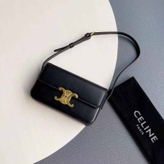 CELINE BAG - Túi Celine Classique Triomphe Shiny Calfskin (ĐEN) [Mirror Quality]