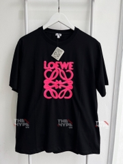 LOEWE TEE - Áo Thun Loewe Neon Embroidered Logo (Black) [MIRROR QUALITY]