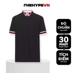Áo Polo Burberry Motif Cotton (Black) [Mirror Quality]