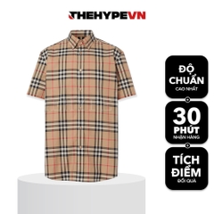 BURBERRY SHIRT - Áo Sơ mi tay ngắn BBR Beige Jameson [Mirror Quality]
