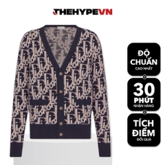 DIOR CARDIGAN - Áo Dior OBLIQUE Wool Jacquard (Navy) [Mirror Quality]