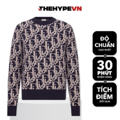 Áo Tay Dài Dior OBLIQUE Wool Jacquard (Navy) [Mirror Quality]