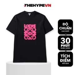 LOEWE TEE - Áo Thun Loewe Neon Embroidered Logo (Black) [MIRROR QUALITY]