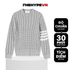 THOM BROWNE SWEATER - Áo TB 4-bar Cable Knit (Xám) [Mirror quality]