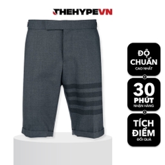 THOM BROWNE SHORTS - Quần ngắn TB Skinny-Fit 4 bar (xám) [Mirror Quality]