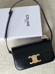 CELINE BAG - Túi Celine Classique Triomphe Shiny Calfskin (ĐEN) [Mirror Quality]