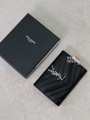 Ví Ngắn YSL Small ENVELOPE CHAIN EMBOSSED ( Black) [Mirror Quality]