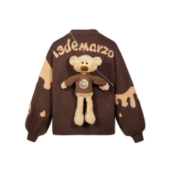 Áo Cardigan 13De Marzo x Pop Mart Brown Canned Cream (Brown) Best Quality