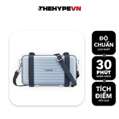 DIOR BAG - Túi Dior Rimowa Clutch Aluminum Calfskin (Navy Blue) [Mirror Quality]