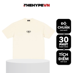 BALENCIAGA TEE - Áo BLCG BB Paris Icon (Cream) [MIRROR QUALITY]