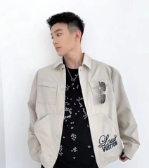 LOUIS VUITTON TEE - Áo LV signature print & embroidery (white) [Mirror Quality]