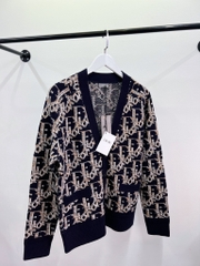 DIOR CARDIGAN - Áo Dior OBLIQUE Wool Jacquard (Navy) [Mirror Quality]