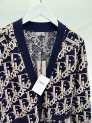 DIOR CARDIGAN - Áo Dior OBLIQUE Wool Jacquard (Navy) [Mirror Quality]