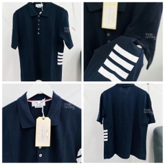 THOM BROWNE POLO - Áo Polo TB Side Stripes Insert (Navy)[MIRROR QUALITY]