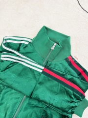 GUCCI JACKET - Áo Jacket Gucci x adidas GG Trefoil Jacquard (Green) [Mirror Quality]